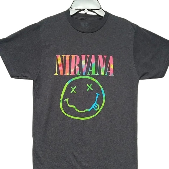Nirvana Smile Short Sleeve T-shirt Tie Dye Graphic Rock Goth Hippie Retro Grunge - Picture 10 of 12